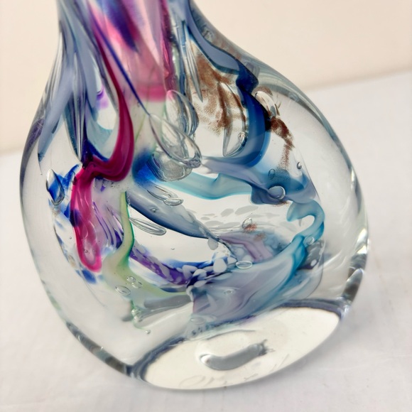 Robert L Harmon-Art Glass Studio small blown vase/paperweight-signed-abstract - Picture 2 of 10